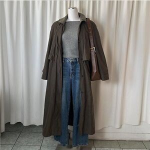 Fleet Street Trench Coat brown size 12 with removable hood and lining.